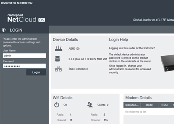 reset CradlePoint router